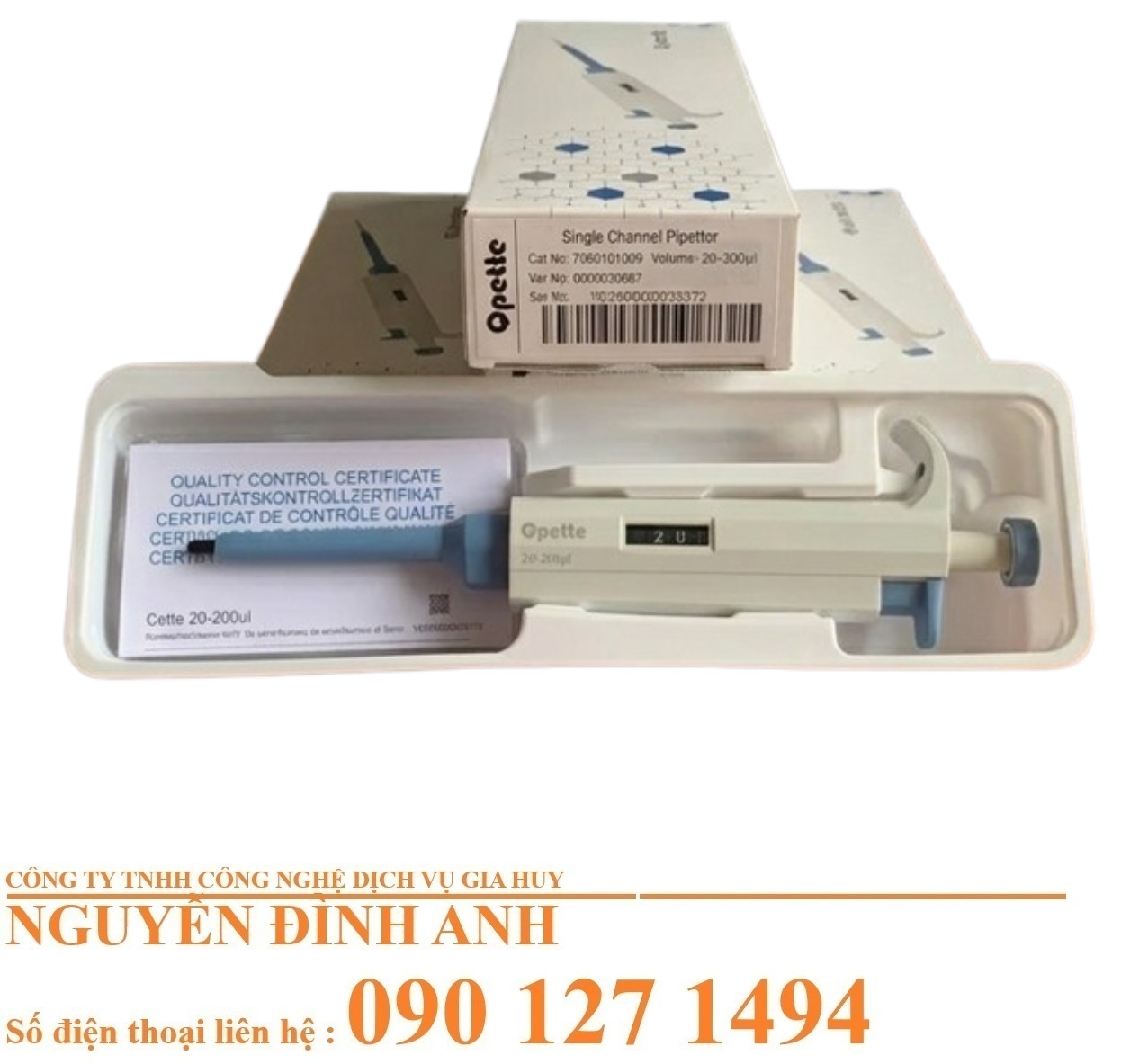 Micropipet Tự Động 1 Kênh 0.1-1000µl - Dụng Cụ Lab Chuẩn
